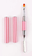 Dubbelsidig Polygel Borste Pick, 2 i 1 Design Polygel Borste Rosa