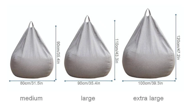 Ny extra stor sittsäcksstolar Soffa Cover inomhus Lazy Lounger För Vuxna Barn Kampanjpris Khaki 90 * 110cm
