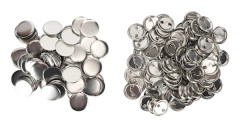 100 set Nål Knappdelar Robust Metall Plast Rostfri Utjämnande Knapptillbehör för Badge DIY 37MM_xx 0.5