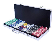 Pokerset pokerfodral 500 laserchips aluminiumfodral pokerfodral i aluminium + tyg + 2 pokerdäck