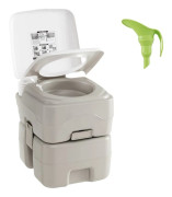 Portabel Toalett COSTWAY Avfallstank 20 L + Vattentank 10 L med Spolpump, Teleskop Tratt Kapacitet 200 kg