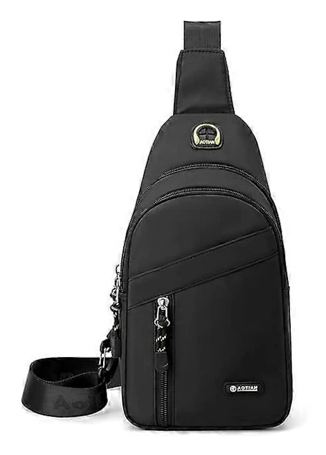 Sling Bag för män kvinnor, liten bröstväska nylon vattentät lätt mini crossbody ryggsäck för vandring camping