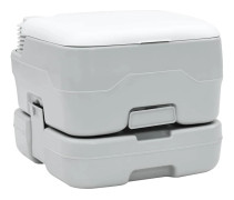 vidaXL Campingtoalett Grå och Vit 41,5 x 36,5 x 30 cm polyeten