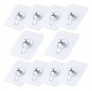 10-pack självhäftande bildkrokar, transparenta självhäftande bildkrokar, bildhängare utan borrning, självhäftande bildhängare