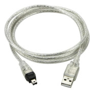 Dataöverföringskabel för FireWire 4-Pin, iLink Adapter Adapterkabel med USB 2.0-gränssnitt, Höghastighets IEEE 1394 Specifikationssynkroniseringssladd, Stödjer