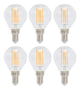 6 st G45 E14 LED-lampor Dimbar 4W Transparent Vintage Filamentlampa för Ljuskronor Varmvit 220V_jarx