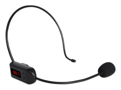 Trådlöst FM Kondensatormikrofon Headset, Handsfree med Uppladdningsbart Batteri, FM-sändningssystem för Röstförstärkare och Ljudenheter, Lång FM