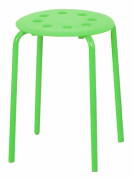 Stapelbara plastpallar med metallram för barn och vuxna, portabla stapelpallar, lätt och robust sittplats, ergonomisk rund ovandel med 8 hål för ventilation
