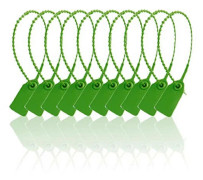 100 Plastic Seals, Numbered Cable Tie Labels, Disposable Self-Locking Tags for Shipping, 250mm