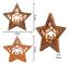 Julkrubba Ornament för Julgran, Trä Hängande Ornament med Lasergraverad Design Utskuren Detalj, 3D Juldekoration
