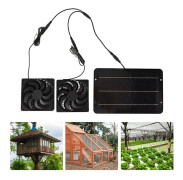 Solcellsdriven ventilationssats för växthus med förlängd livslängd & 20% effektiv monokristallin solpanel för dubbel fläktinstallation (10W)[JUN]