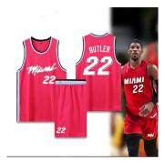 Basketbollströjor Sportkläder Jimmy Butler Miami Heat Nr 22 Basketbollströjor Vuxna Barn City Edition Rosa