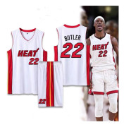 Basketbollströjor Sportkläder Jimmy Butler Miami Heat Nr 22 Basketbollströjor Vuxna Barn Klassisk Vit