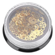 Nageldekorationer i legerat metall, manikyrdekoration med steampunk-växlar, ultratunna 3D-punk-växlar för DIY-nagelstyling, lämplig för
