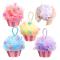 4 st Slumpmässig färg Cupcake Bad Loofah Svamp Tecknad Kroppsskrubb Loofah Mjuk Mesh Exfolierande Badskrubb Duschboll för Duschsvamp Gåvor Exc