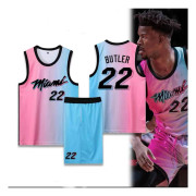 Basketbollströjor Sportkläder Jimmy Butler Miami Heat Nr 22 Basketbollströjor Vuxna Barn Gradienter