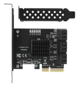 6-Portars Riserkort, PCIe SATA Expansionskort med Höga Hastigheter 6Gbps Stöd, Stöder AHCI-läge och Native Command Queue, SATA 3.0 Controller Hub