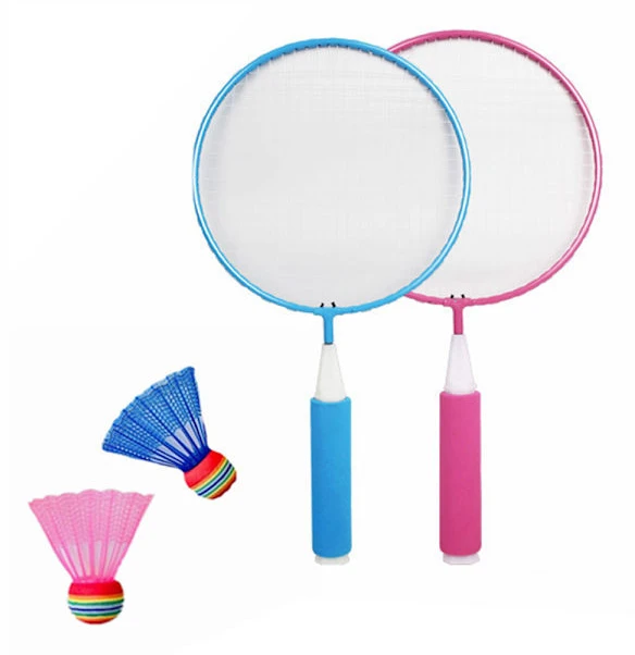 Badmintonset för barn, professionell badmintonracket med halkfritt, stötdämpande handtag och svettskumskydd, högkvalitativ järnlegering inte