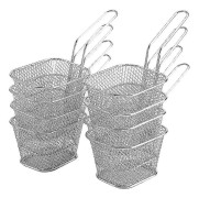 8-pack Mini Frying Baskets, Stainless Steel for French Fries, Chicken, and Small Foods-FA-