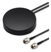 Qoltec GPS + 4G, GLONASS rundstrålande antenn | 28dBi | 50W | 2 x SMA-hane | Extern