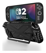 Greppfodral för Nintendo Switch 2 Fodralställ 2025, Stötsäkert Halkfritt Slim PC + TPU Silikonskyddande Kontrollskal för Nintendo Switch 2025 Fodral