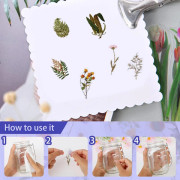 Växtdekaler, Dekorativa Klistermärken Klar PET för Scrapbooking Tillbehör, Estetiska Klistermärken Perfekt för Journaldekorationer, Vattentäta Klistermärken för