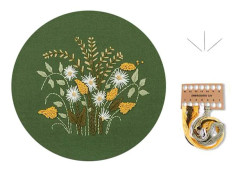 Embroidery Kit Broderiset - DIY Broderi Startkit för Vuxna Nybörjare - Stämplat Blommönster med Instruktioner, Trådar och Nålar