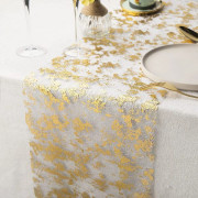 Guldfolie Nät Bordlöpare 28cm x 5m Metallisk Bordband Dekoration för Fest Födelsedag Bröllop DIY Paket (Guld 5m) Gold 28cmx5m