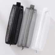 Multifunctional Mesh Makeup Brush Bag, Portable Travel Cosmetic Pouches, Transparent Mesh Design, Unique Design for Office Supplies
