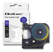 Qoltec Krympslang för DYMO D1/DM1-skrivare | 12 mm * 1,5 m | Gul | Svart utskrift