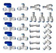 Vattenfilter Omvänd Osmos Koppling, 1/4 \" (6MM) Pushfit Rak Koppling för Vattenfilterslang (Y+T+I+L Typ Kombination)