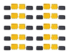 10 par MR60 MR 60 Brandsäker Hona Hane Tre-kärnig Kontakt med Hölje 3.5mm Mässing Guldpläterad fo
