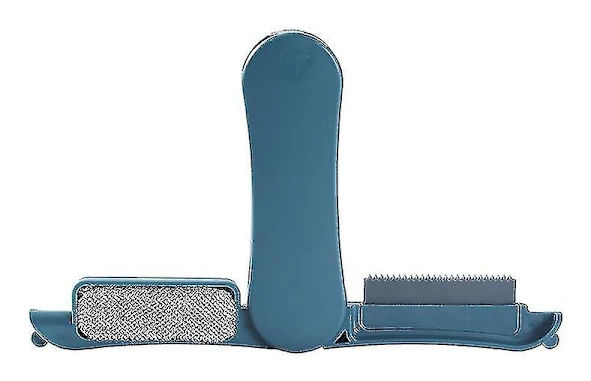 Multifunctional Portable Foldable Double-Headed Hair Removal Brush (Dark Blue)