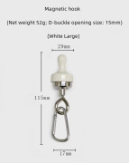 Campingmagnetkrok Stark sug Separerbar Multifunktionellt utomhustält Baldakin Karbinhake Magnethängare Campingtillbehör vit