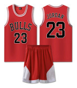 #23 Michael Jordan Baskettröja Set Bulls Uniform för Barn Vuxna - Röd CNMR 4XL (180-185CM)