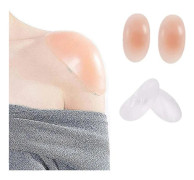 2 par silikon axelkuddar, återanvändbara osynliga halkfria axel push-up kuddar skin white