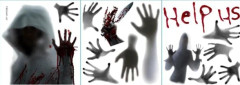 Halloween dekorationer Fönster Fingeravtryck Dörr Självhäftande klistermärken klistermärken självblods väggdekaler för vuxna