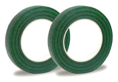 2 Rolls Dark Green Floral Tape, Bouquet Stem Wrap Tape for Flower Arranging, 0.5 Inch Wide with 60 Yards [EN]