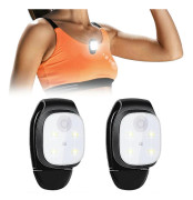 2 st Utomhus Natt Clip-On Löplampor Reflex USB Uppladdningsbar