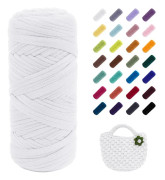 400g Elastiskt Tyg Garn för Stickning T-shirt, Tjockt Virkgarn, för Virkade Väskor/Korgar/Mattor, DIY Hantverk