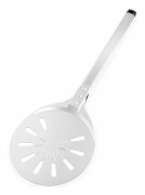 /HH/ Pizza vändskal, rund pizzavändare, hårdanodiserad aluminium perforerad pizzaspade med långa handtag, pizzaugnstillbehör