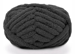 2 st Chunky Stickad Chenille Garn för Hand Stickning Filtar, Super Mjuk Stor Jumbo Filt Garn (Svart)