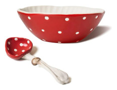 Mushroom Salad Bowl 5.9 Inch - Safe Matte Ceramic Soup Bowl with Cute Mushroom Spoon - Perfect for Noodle, Rice, Pasta and More.