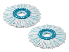 Ersättningsmopphuvud Clean Twist Disc Mop 2-pack, 2-fibersystem för effektiv rengöring och hög smuts- och vattenabsorption