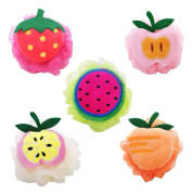 5 st Badpuff Mjuk Badsvamp Duschboll Bad Loofah Fruktform Mesh Pouf Exfoliering Kroppspuffar Exfoliera Pouf