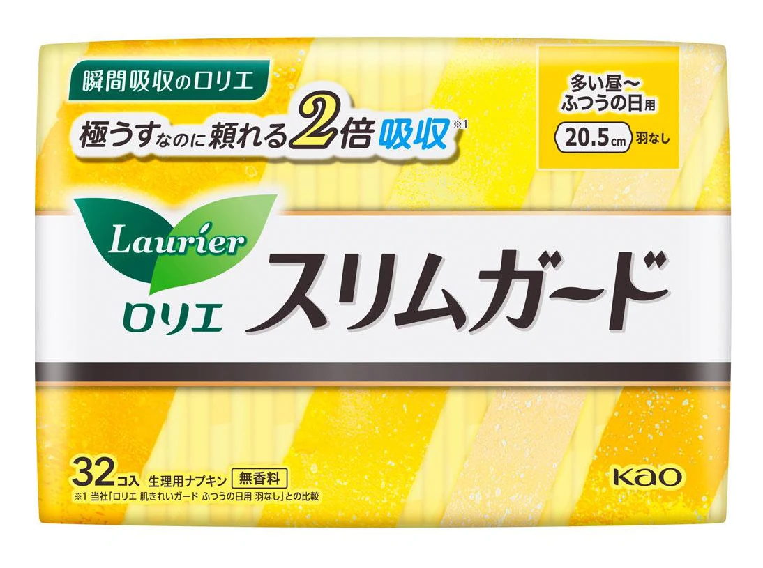 KAO Laurier SlimGuard Firmly for Daytime 32 packs without wings (Quasi-drug) Laurier Slim Guard Napkin Slim Laurier Slim Guard