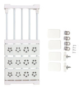 Vit expanderbar garderobshylla utan borrning, teleskopisk garderobshylla, avdelare, 24 cm bredd, 38-55 cm / 15-21,7 tum längd