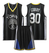 Mordely #30 Stephen Curry Baskettröja Set Warriors Uniform för barn Vuxna - Grå 3XL (175-180CM)