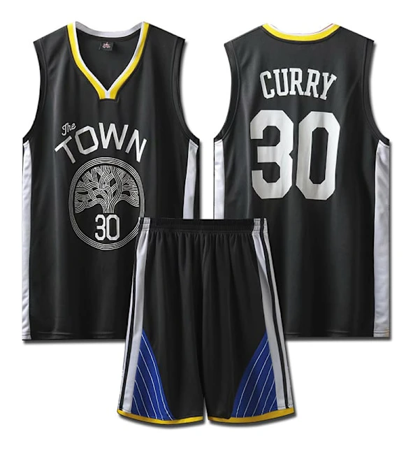 Mordely #30 Stephen Curry Baskettröja Set Warriors Uniform för barn Vuxna - Grå 3XL (175-180CM)