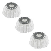 3-pack Premium Ersättningsmopphuvuden för 360° Roterande Rund Spin Magic Mop Mikrofiber (Vit)[PL]